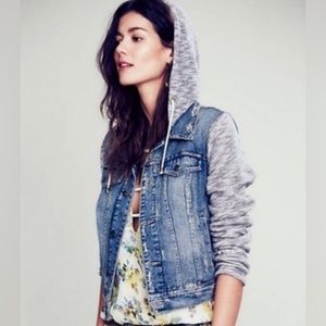 Free People Jean Jacket Hoodie